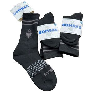 NWT Bombas Unisex Original half Calf Crew Socks Size Small 3 Pairs Black